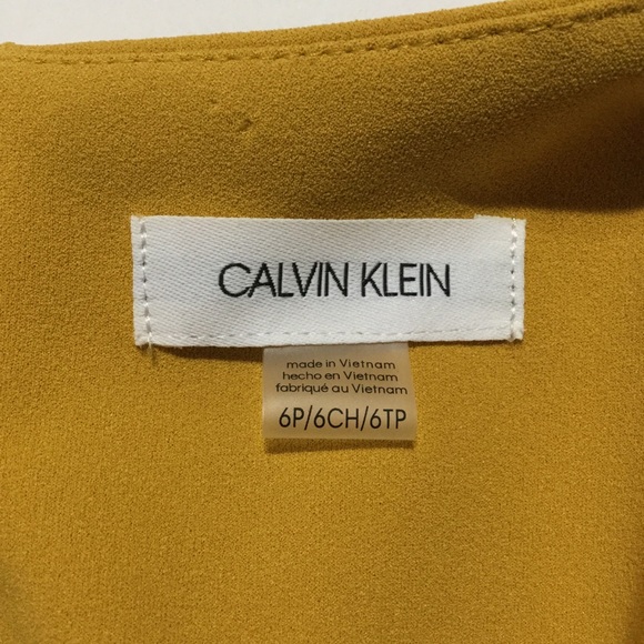 Beautiful NWT Calvin Klein sz 6P mustard / yellow ochre dress Chic and Classy - Picture 10 of 11